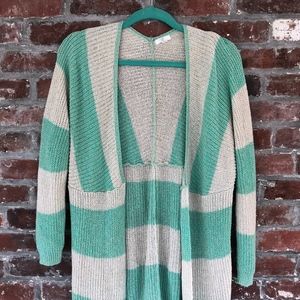 BP Aqua and Cream Cardigan